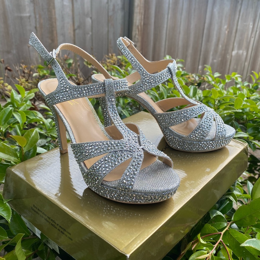 Silver high heels